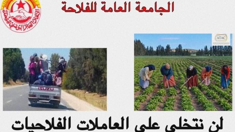 على اثر حادث اصطدام شاحنتين تقلان عملة فلاحيين بالسبالة..كاتب عام جامعة الفلاحة يؤكد ان السلطة تستهين بهذه الفئة