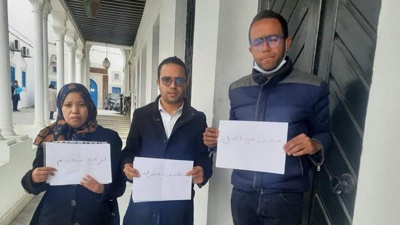 الحكومة انقلبت على اتفاق سابق: تواصل اعتصام المكلفين بالإعلام بالوزارات والمؤسسات العمومية ولا حياة لمن تنادي !