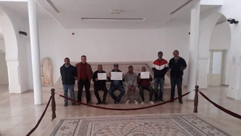 المهدية: احتجاجات أعوان قصر ومتحف الجم والادارة والمخازن للمعهد الوطني للتراث ومتحف وبرج المهدية