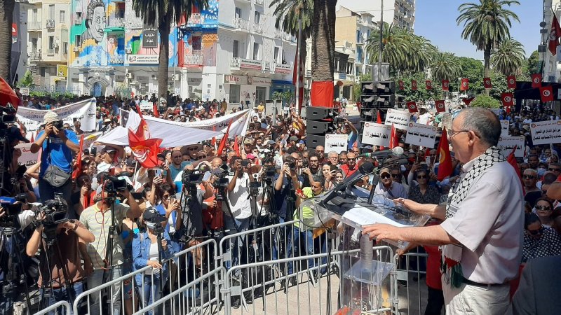 في كلمة الامين العام..لا خير في سلطة تهين قوة الإنتاج... 96 بالماىة نسبة نجاح الاضراب