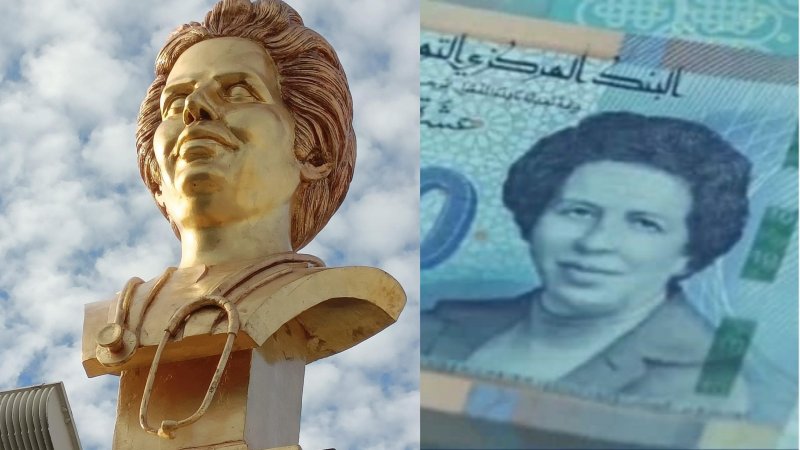 نصب تمثال في راس الجبل لتوحيدة بن الشيخ، أول طبيبة في تاريخ تونس