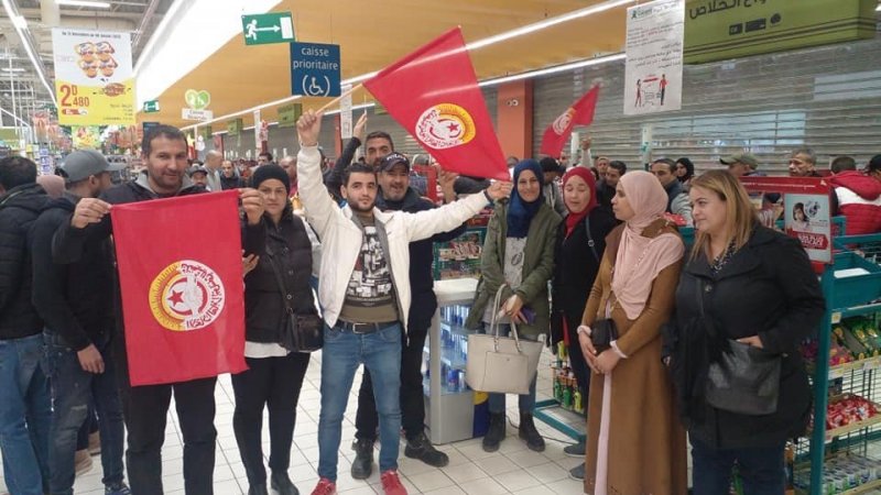 صور من الاضراب الناجح لعمال واطارات المساحة الكبرى "جيان سيتي "