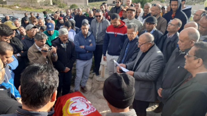 عائلته ورفاقه والنقابيون يودعون الاخ محمد الاسعد المرزوقي الى مثواه الاخير