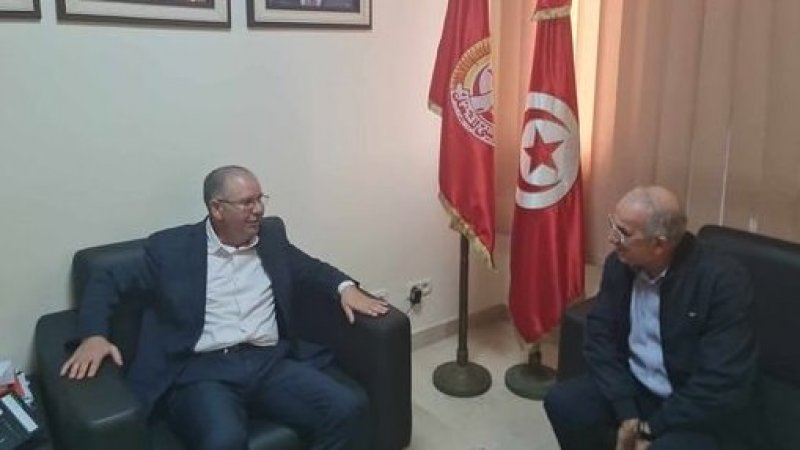 في لقاء بين الأمين العام للاتحاد و الأمين العام للاتحاد العام للعمال الجزائريين: تأكيد مشترك على الدعم للقضية الفلسطينية و دعم التعاون المشترك