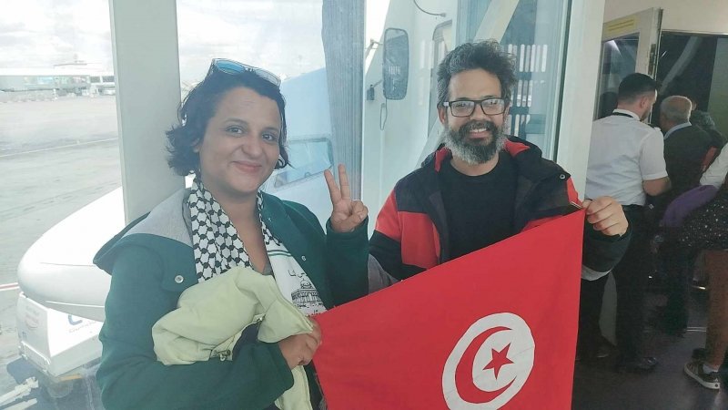 وائل نوّار وجواهر شنّة يشاركان في القافلة البحرية مرمرة 2 في اتجاه فلسطين