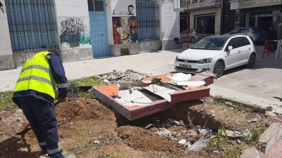 هدم المقر الرمزي والتاريخي للاتحاد العام التونسي للشغل