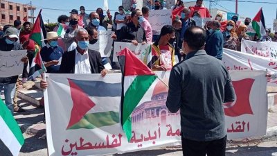 مناصرة للشعب الفلسطيني.. الاتحاد المحلي للشغل بالرقاب يقود مسيرة شعبية
