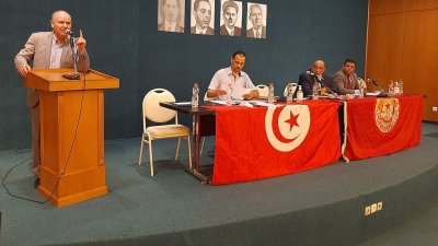 نور الدين الطبوبي في بنك الأمان: قيادة الاتحاد ملتصقة بهموم موظفي البنوك والمؤسسات المالية والتأمينات وتدعم نضالاتهم