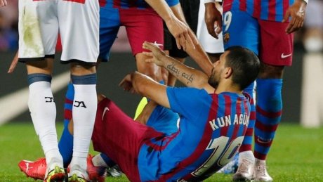 ضربة قوية لبرشلونة بغياب أغويرو لثلاثة أشهر
