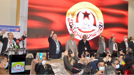 افتتاح مؤتمر الاتحاد العام التونسي للشغل..ترحيب بالضيوف..تكريم حسين العباسي ونجلي المرحومين المباركي وجراد