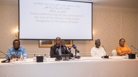 وفد المنظمة الإفريقية للاتحاد الدولي لنقابات العمال يتابع الإصلاحات التشريعية التي اتخذتها قطر