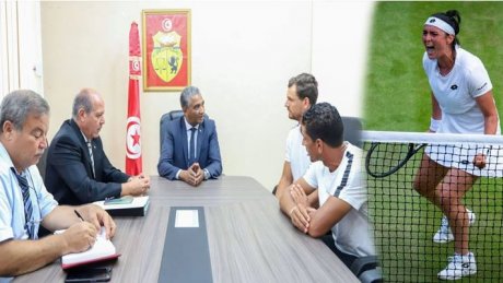 تدارس صيغ توفير أرض لإنشاء أكاديمية أنس جابر للتنس محور جلسة بوزارة الرياضة