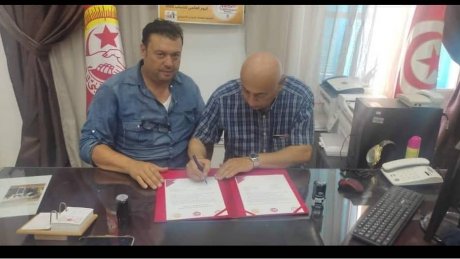 بروتوكول تعاون بين الجامعة العامة للبناء والاخشاب التونسية واتحاد النقابات العمالية للبناء والتعمير في لبنان