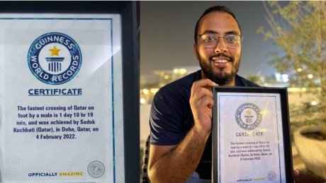 التونسي صادق الكشباطي يدخل موسوعة غينيس بعد أن قطع 195 كيلومترا مشيا