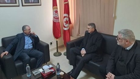 لقاء بين الأمين العام الأخ نور الدين الطبوبي والسيد سفير جمهورية ألمانيا الاتحادية بيتر بروغل