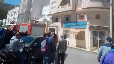 حريق داخل مقر فرع الصندوق الوطني للتامين على المرض بحمام الانف