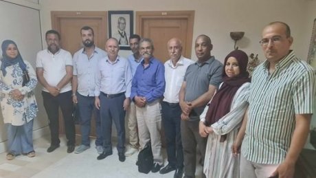 الأمين العام نور الدين الطبوبي يستقبل بمكتبه أعضاء المكتب الجديد لإتحاد الشغل بتطاوين
