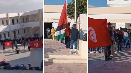 مواكب لتحيّة العلمين التونسي والفلسطيني