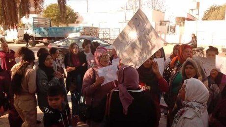عاملات الفلاحة بجبنيانة في وقفة تضامنية مع زميلاتهن المصابات في حادث بجلمة