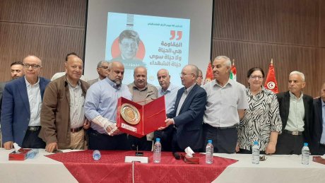 وائل الدحدوح في ضيافة أبناء حشاد: تأكيد على الدور التاريخي للاتحاد دفاعا عن فلسطين